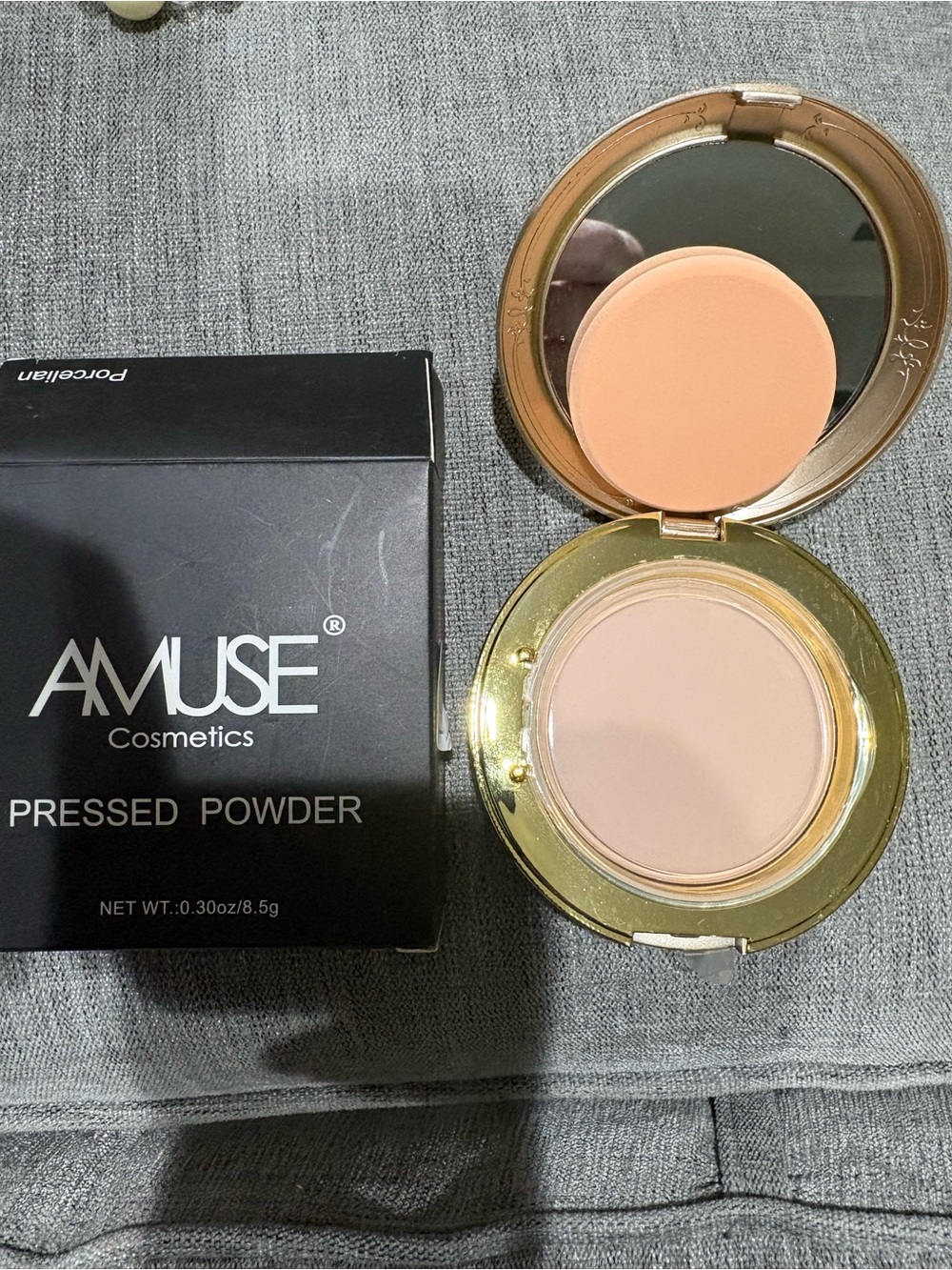 Amuse Cosmetics Pressed Setting Powder — Porcelain Color (Compact)